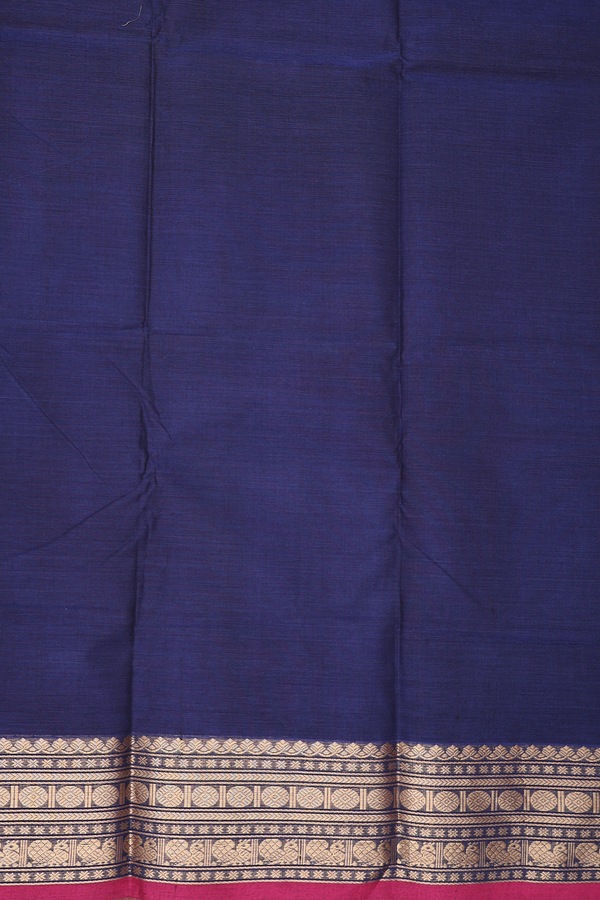 Coimbatore Cotton Saree In Royal Blue With Zari Border