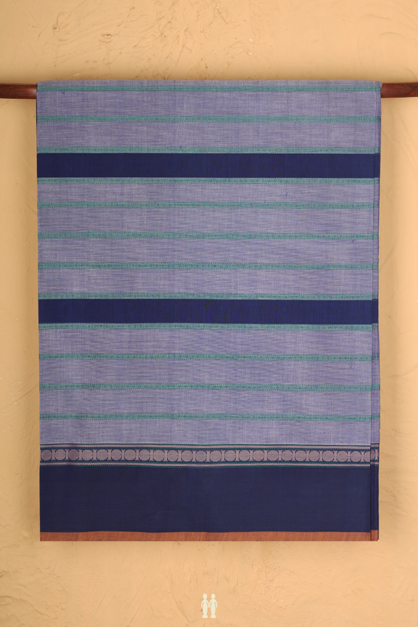 Coimbatore Cotton Saree In Shades Of Blue With Stripes Design