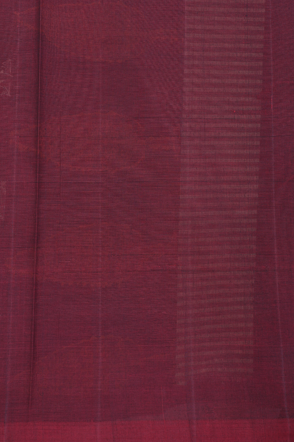 Coimbatore Cotton Saree In Oxford Brown With Threadwork Motifs