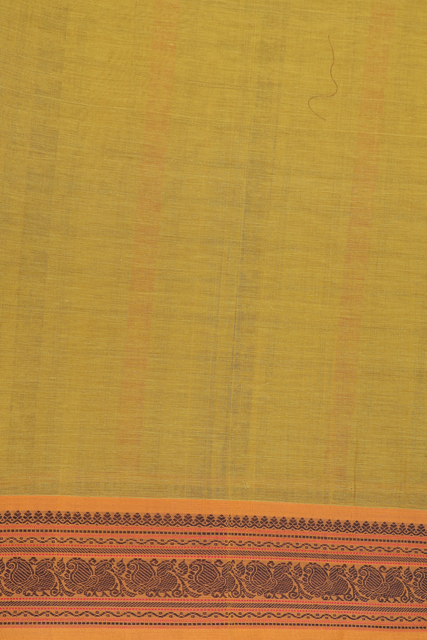 Coimbatore Cotton Saree In Yellowish Brown With Checks Design