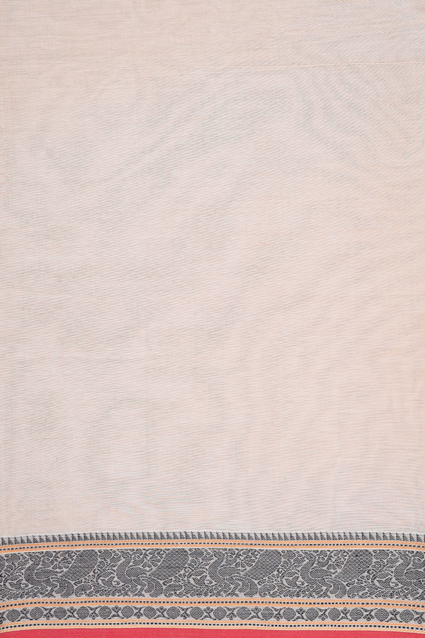 Coimbatore Cotton Saree Pastel Brown With Threadwork Buttas