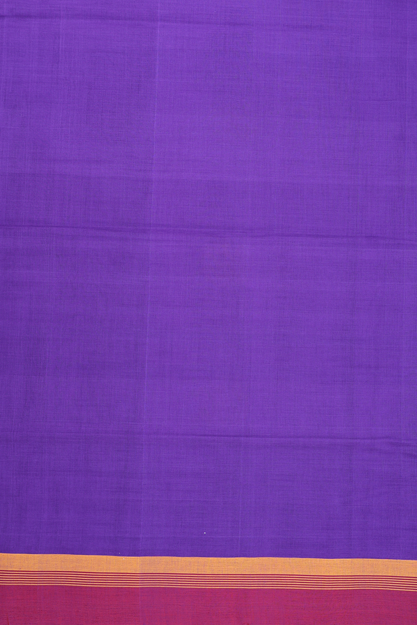 Coimbatore Cotton Saree Purple With Peacock Elephant Design