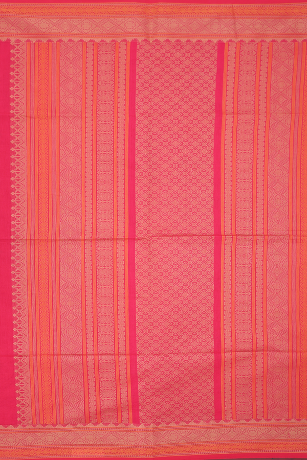 Coimbatore Cotton Saree Reddish Pink With Threadwork Buttas