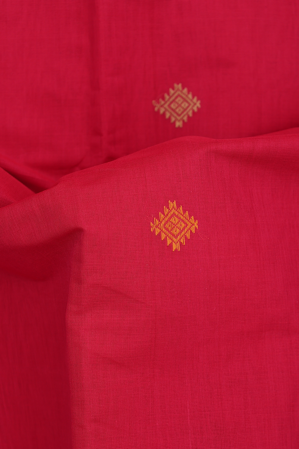 Coimbatore Cotton Saree Reddish Pink With Threadwork Buttas