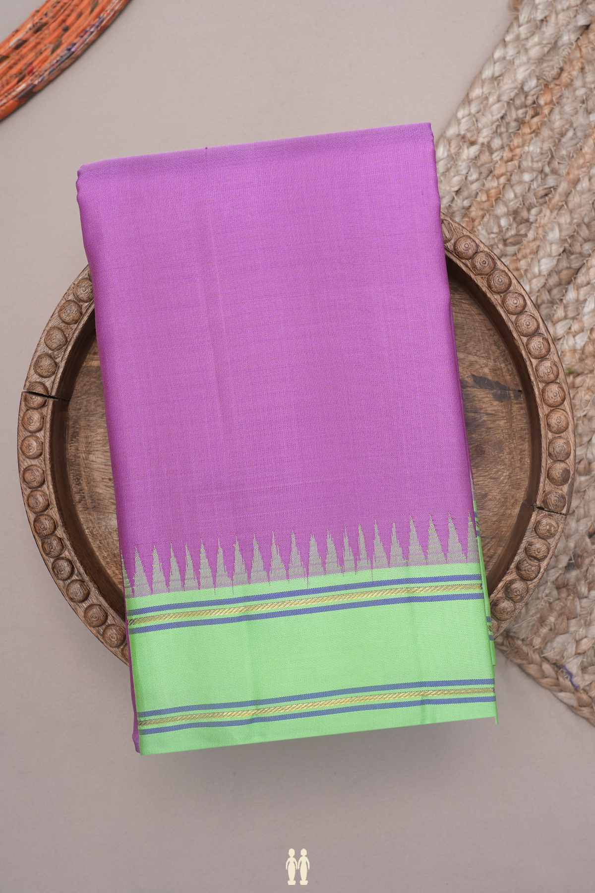 Contrast Border Plain Soft Purple Kanchipuram Silk Saree