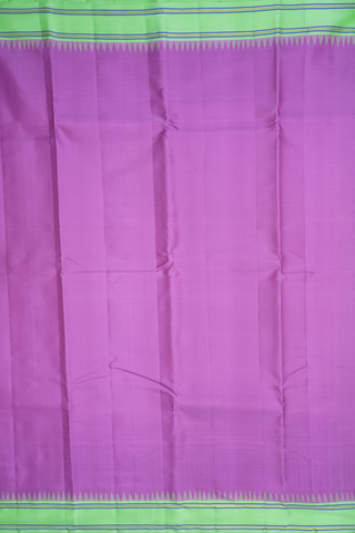 Contrast Border Plain Soft Purple Kanchipuram Silk Saree