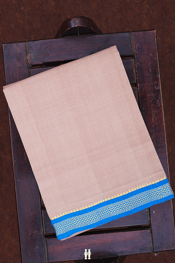 Contrast Border Brown Cotton Dhoti