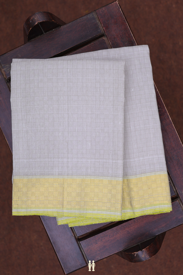 Contrast Border Brown Silk Dhoti With Angavastram Set
