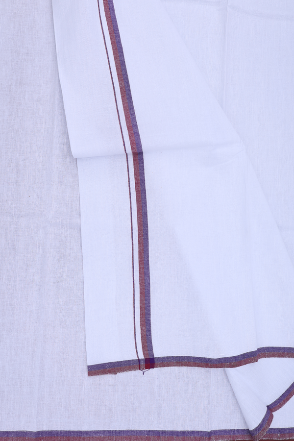 Contrast Border Cotton Dhoti