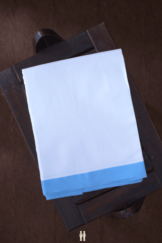 Contrast Border Off White Cotton Dhoti