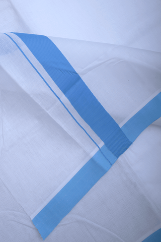 Contrast Border Off White Cotton Dhoti