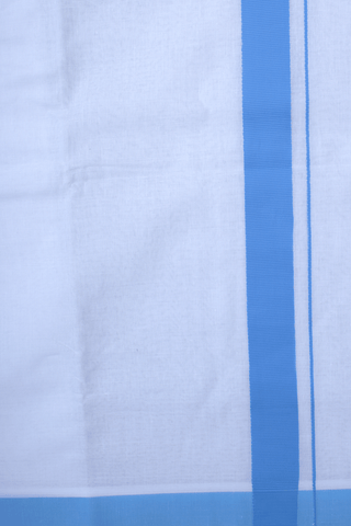 Contrast Border Off White Cotton Dhoti