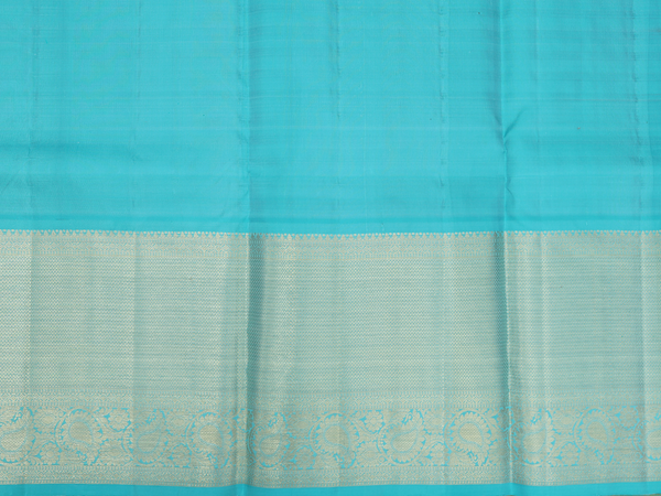 Contrast Border Orange Kanchipuram Silk Half Saree Material