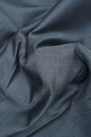 Contrast Border Plain Dark Grey Semi Jute Saree