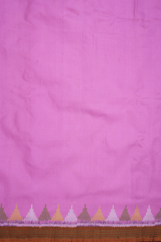 Contrast Border Plain Pink Patola Silk Saree