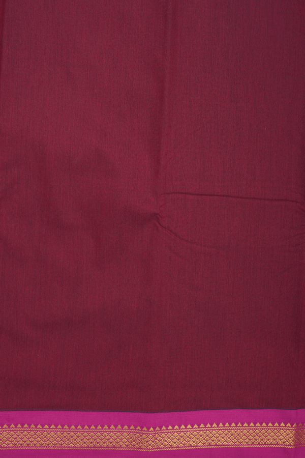 Contrast Border Plain Rust Red Apoorva Cotton Saree