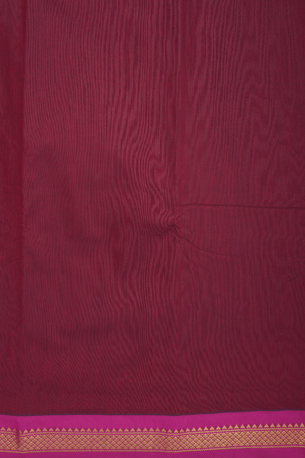 Contrast Border Plain Rust Red Apoorva Cotton Saree