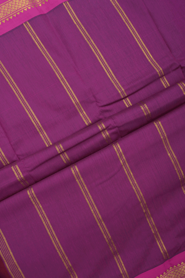 Contrast Border Plain Rust Red Apoorva Cotton Saree