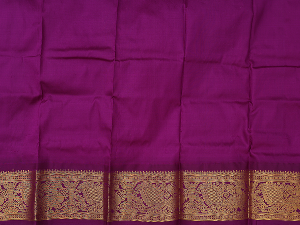 Contrast Border Yellow Kanchipuram Pavadai Sattai Material