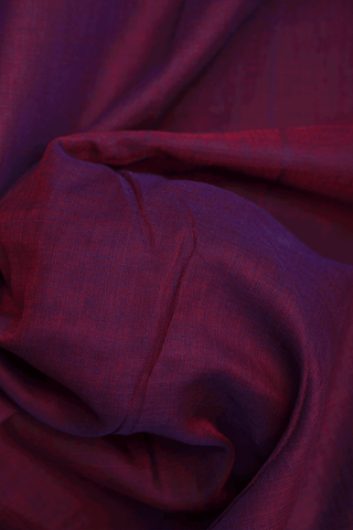 Contrast Zari Border Plain Berry Purple Dharwad Cotton Saree