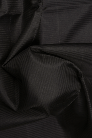 Contrast Zari Border Plain Black Soft Silk Saree