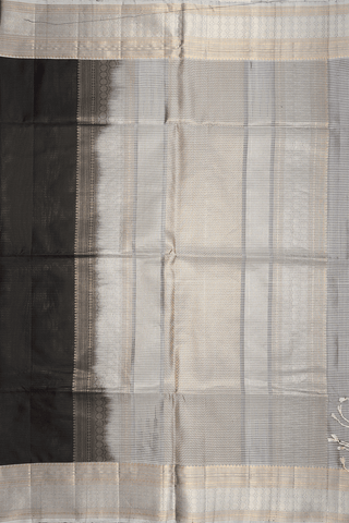 Contrast Zari Border Plain Black Soft Silk Saree