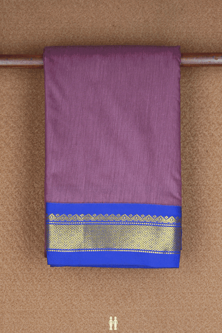 Contrast Zari Border Plain Dusty Purple Apoorva Cotton Saree