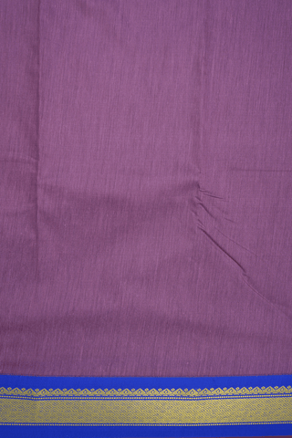 Contrast Zari Border Plain Dusty Purple Apoorva Cotton Saree