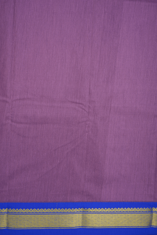 Contrast Zari Border Plain Dusty Purple Apoorva Cotton Saree