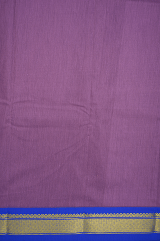 Contrast Zari Border Plain Dusty Purple Apoorva Cotton Saree