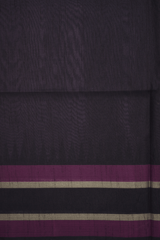 Contrast Zari Border Plain Dusty Purple Semi Jute Saree