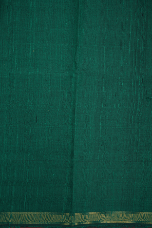 Contrast Zari Border Plain Navy Blue Jute Saree