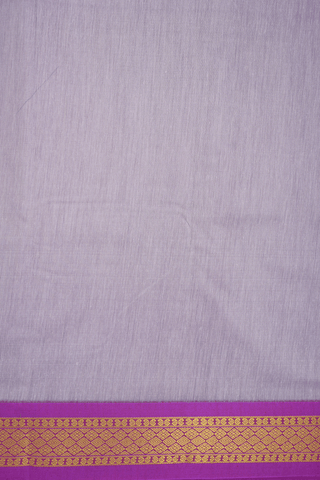 Contrast Zari Border Plain Pale Purple Apoorva Cotton Saree