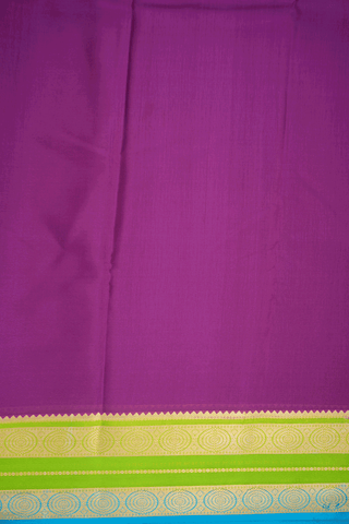 Contrast Zari Border Plain Purple Rose Mysore Silk Saree