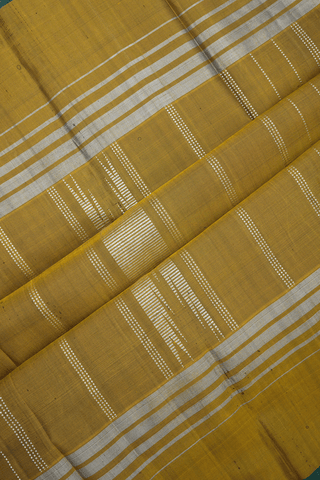 Contrast Zari Border Steel Grey Kanchipuram Silk Saree
