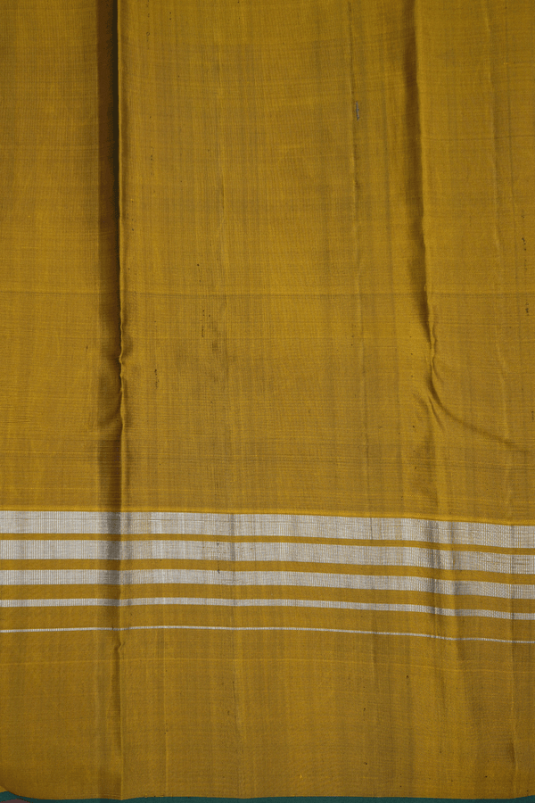 Contrast Zari Border Steel Grey Kanchipuram Silk Saree