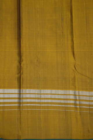 Contrast Zari Border Steel Grey Kanchipuram Silk Saree