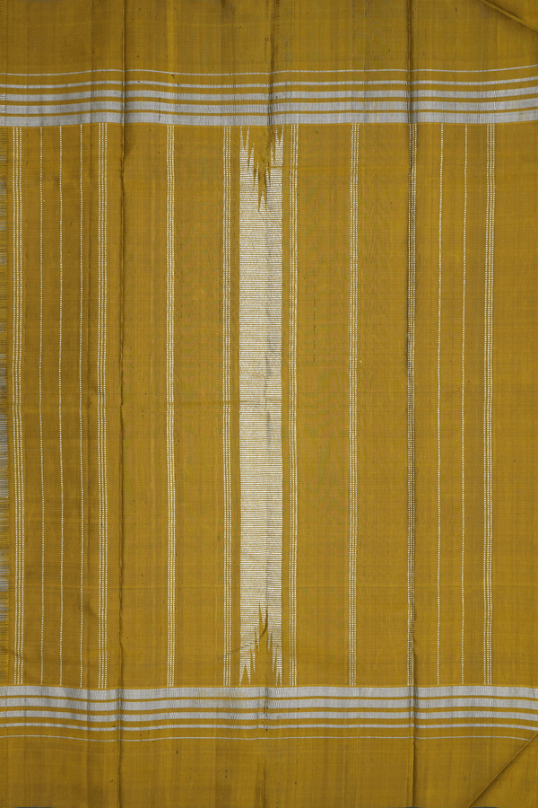 Contrast Zari Border Steel Grey Kanchipuram Silk Saree