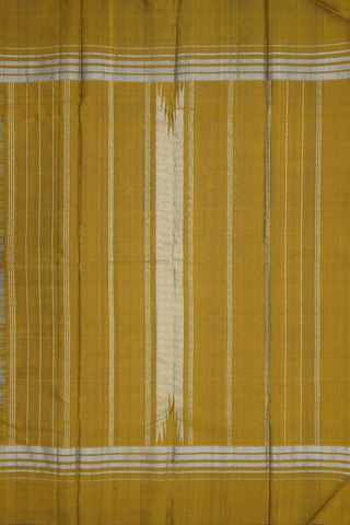 Contrast Zari Border Steel Grey Kanchipuram Silk Saree