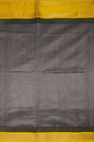 Contrast Zari Border Steel Grey Traditional Silk Cotton Saree