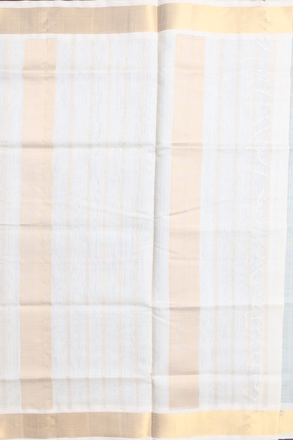 Silk Cotton Saree In Forest Green With Contrast Border