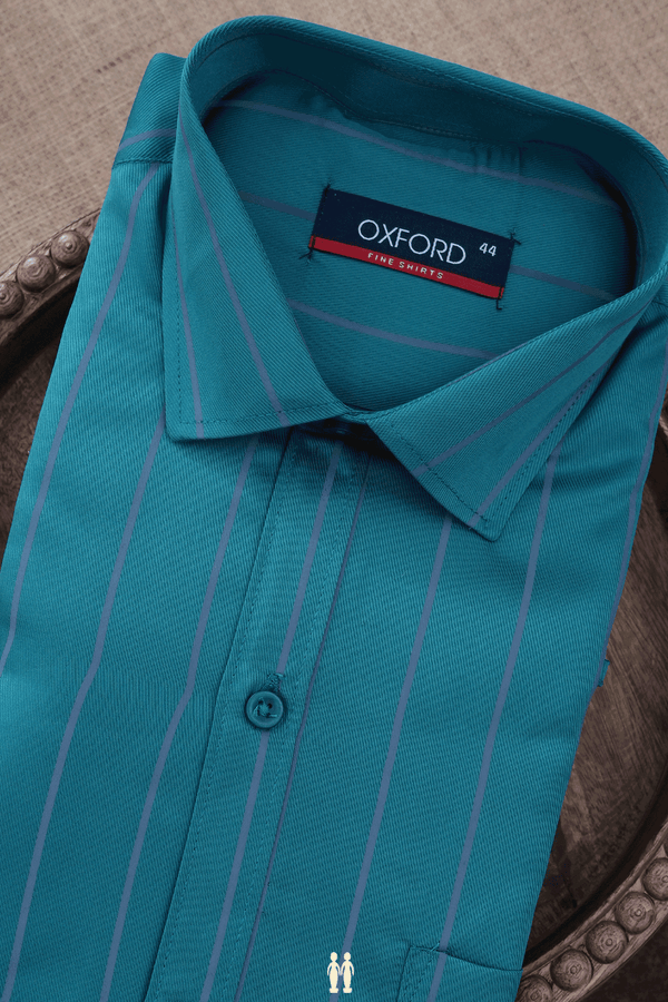 Assorted Green And Blue Set Of 2 Size 44 Cotton Shirts