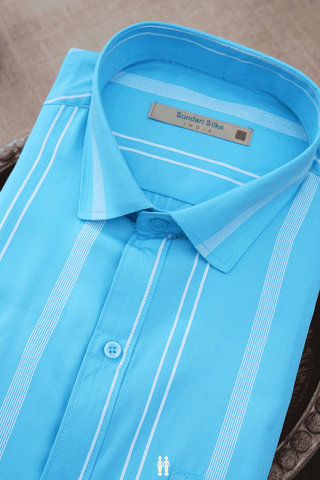 Assorted Tan And Blue Set Of 2 Size 44 Cotton Shirts