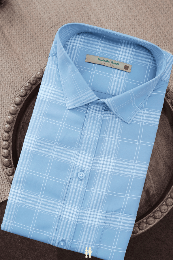 Assorted Green And Blue Set Of 2 Size 44 Cotton Shirts