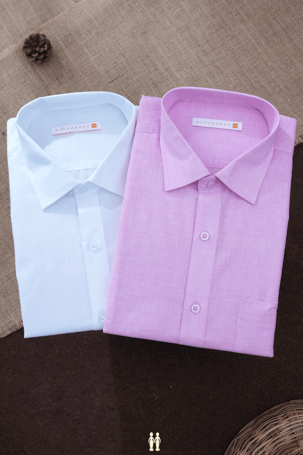 Assorted Pink And White Set of 2 Size 44 Cotton Shirts