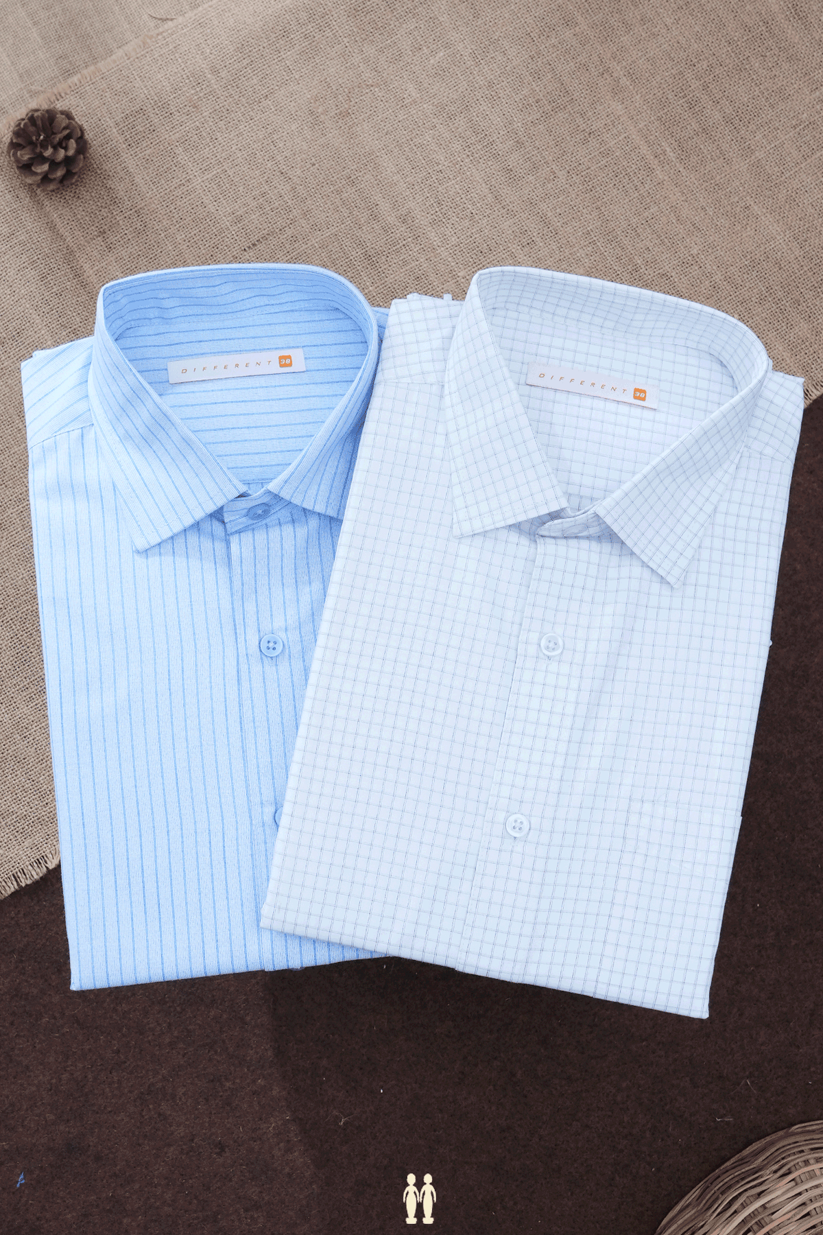 Assorted Blue And White Set Of 2 Size 38 Cotton Shirts