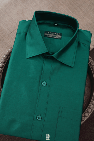Assorted Blue And Green Set of 2 Size 36 Silk Shirts