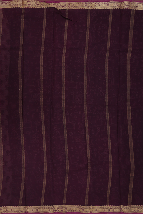 Crepe Saree In Ivory With Floral Buttas