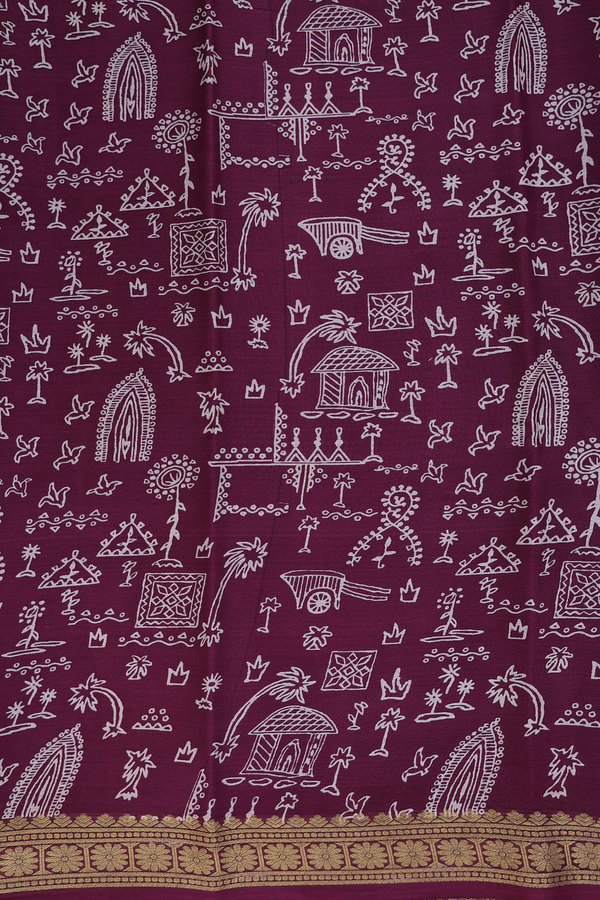 Crepe Saree In Ivory With Floral Buttas