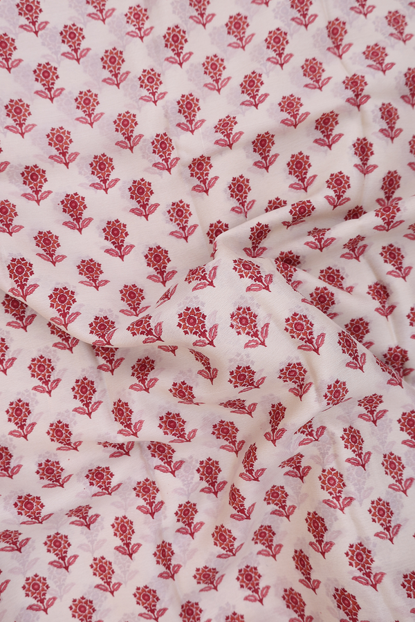 Crepe Saree In Ivory With Floral Buttas